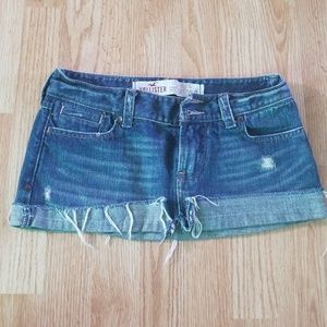 Hollister distressed jean skirt